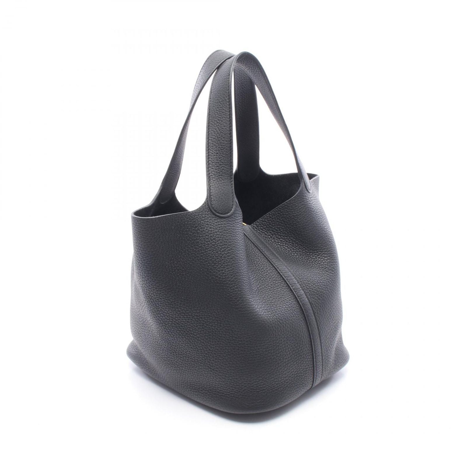 Hermes Picotin Lock MM Black Leather Handbag — view 2