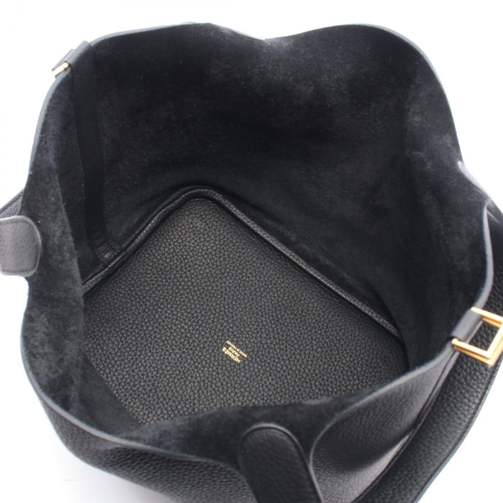 Hermes Picotin Lock MM Black Leather Handbag — view 3