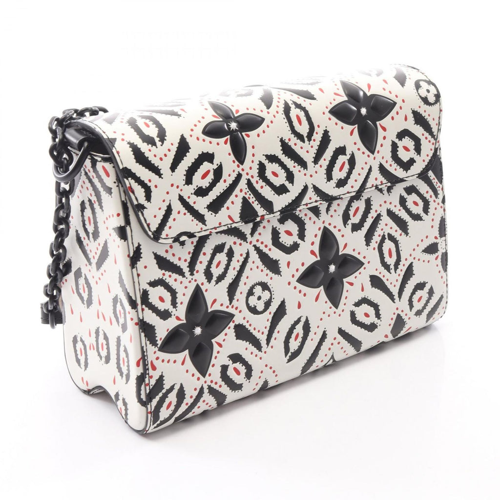 Louis Vuitton Shoulder Bag Twist MM White Black Leather — view 2