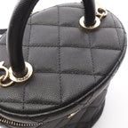 Chanel Handbag Quilted 2-Way Black Caviar Leather Vanity Chain — view 7