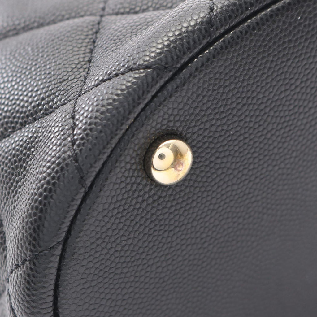 Chanel Handbag Quilted 2-Way Black Caviar Leather Vanity Chain — view 6