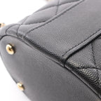 Chanel Handbag Quilted 2-Way Black Caviar Leather Vanity Chain — view 8
