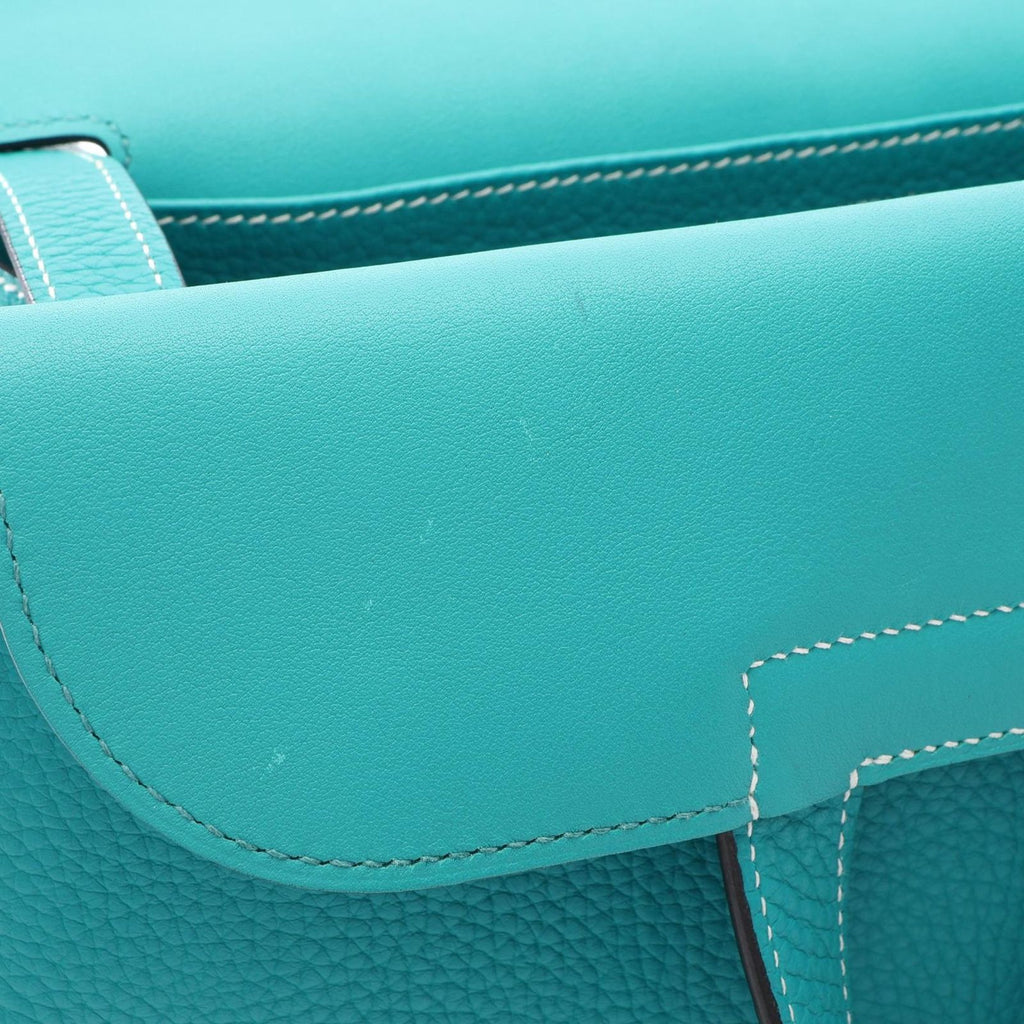 Hermes Halzan 31 2-Way Blue Paon Leather Shoulder Bag — view 7