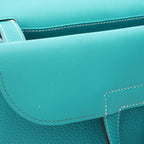 Hermes Halzan 31 2-Way Blue Paon Leather Shoulder Bag — view 7