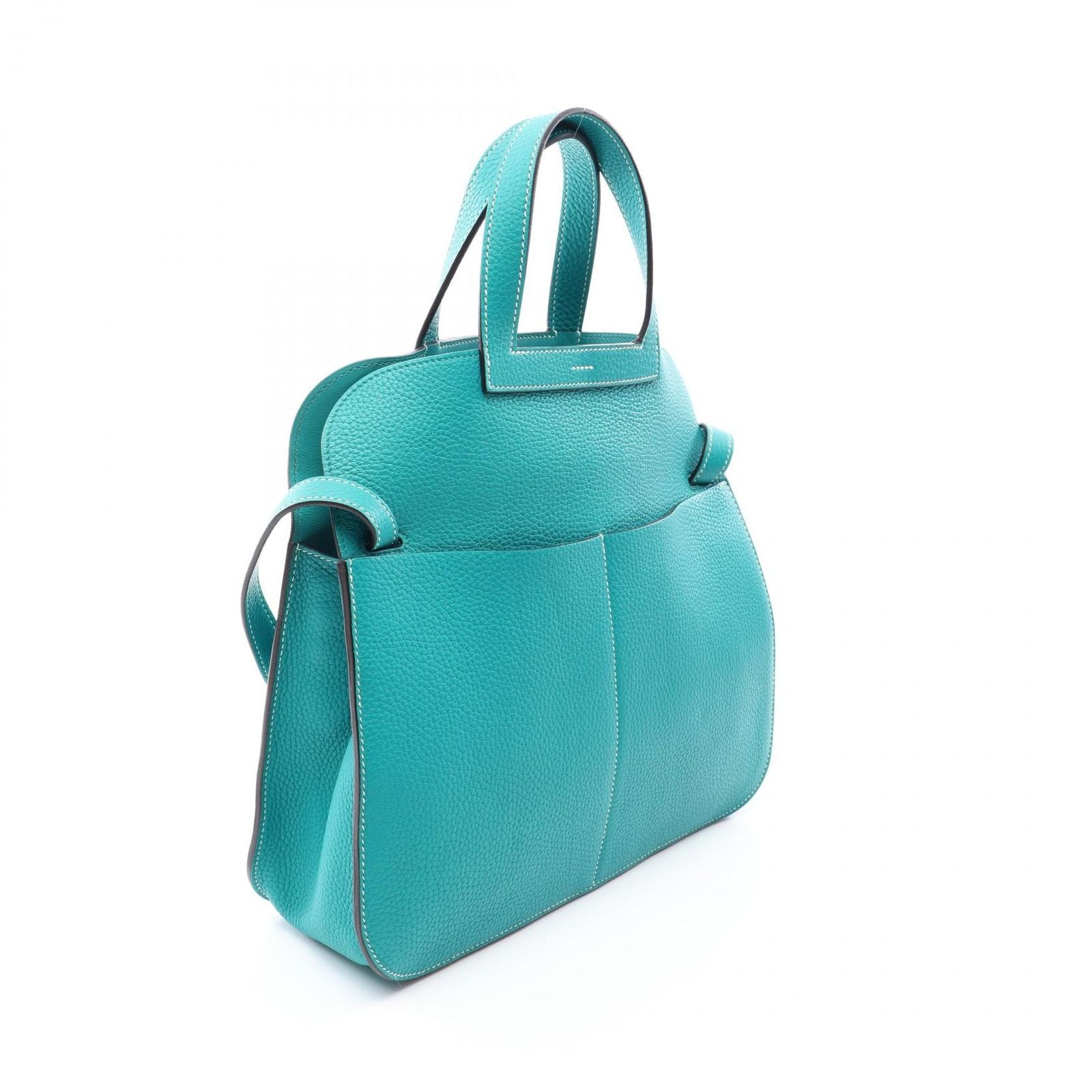 Hermes Halzan 31 2-Way Blue Paon Leather Shoulder Bag — view 2