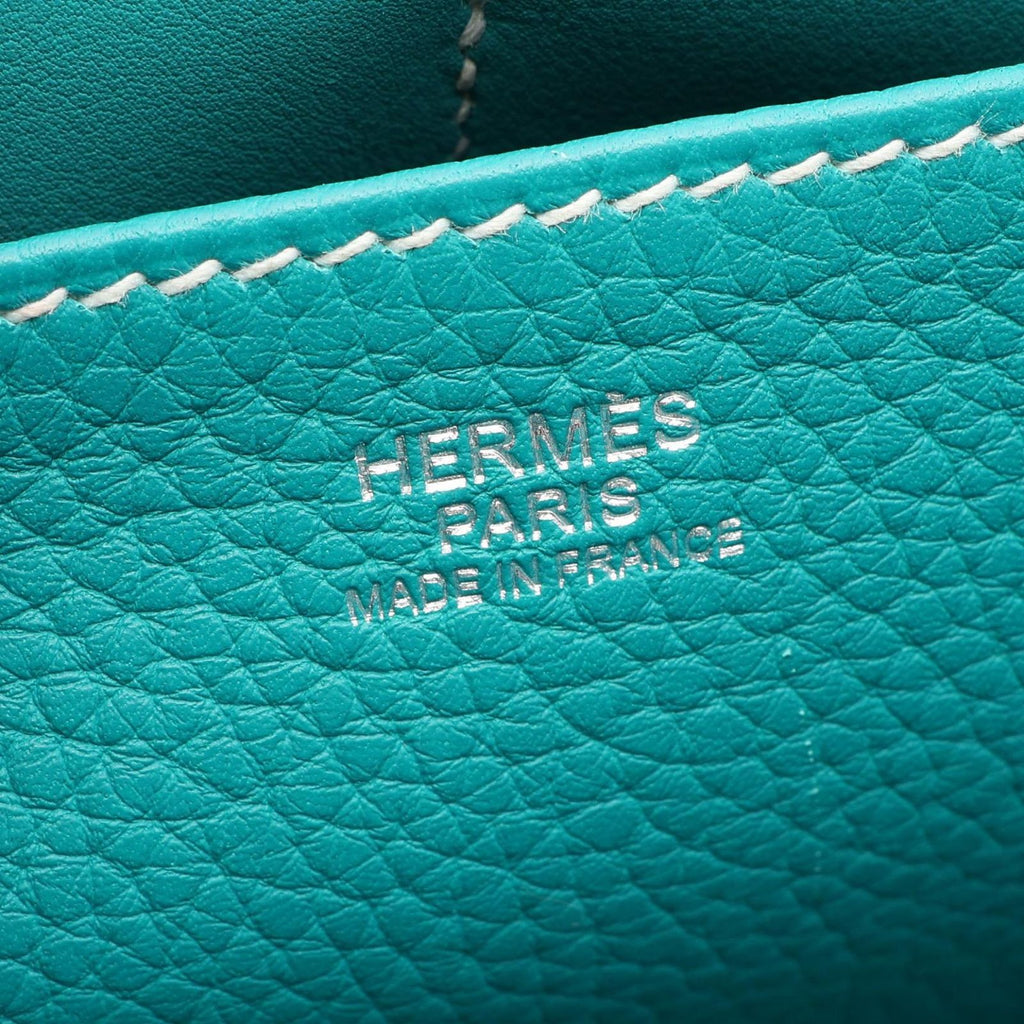 Hermes Halzan 31 2-Way Blue Paon Leather Shoulder Bag — view 4