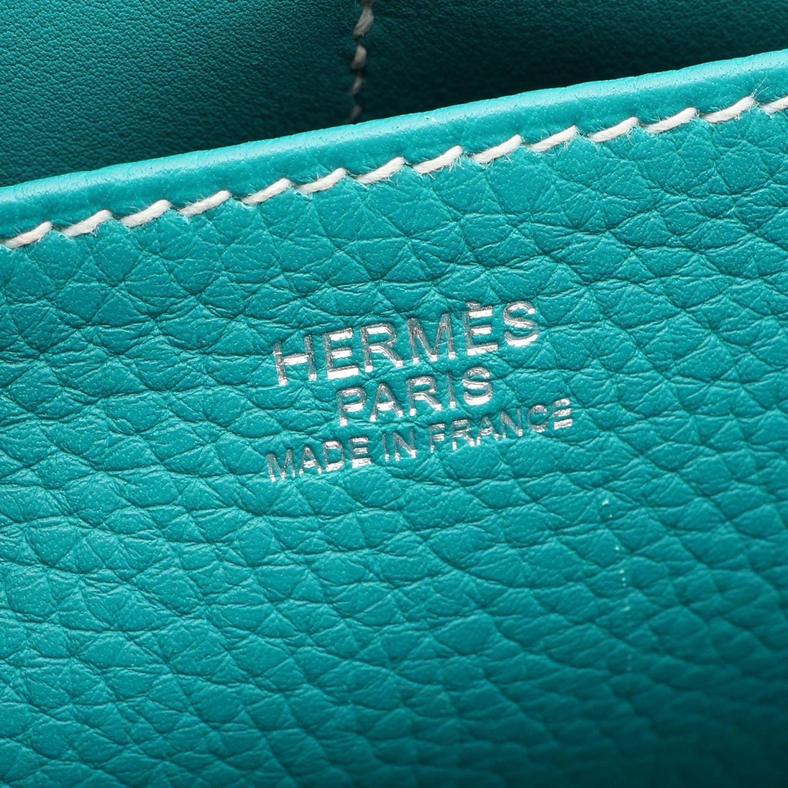 Hermes Halzan 31 2-Way Blue Paon Leather Shoulder Bag — view 4