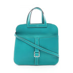 Hermes Halzan 31 2-Way Blue Paon Leather Shoulder Bag