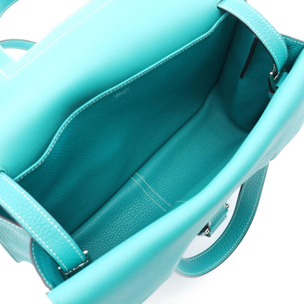 Hermes Halzan 31 2-Way Blue Paon Leather Shoulder Bag — view 3