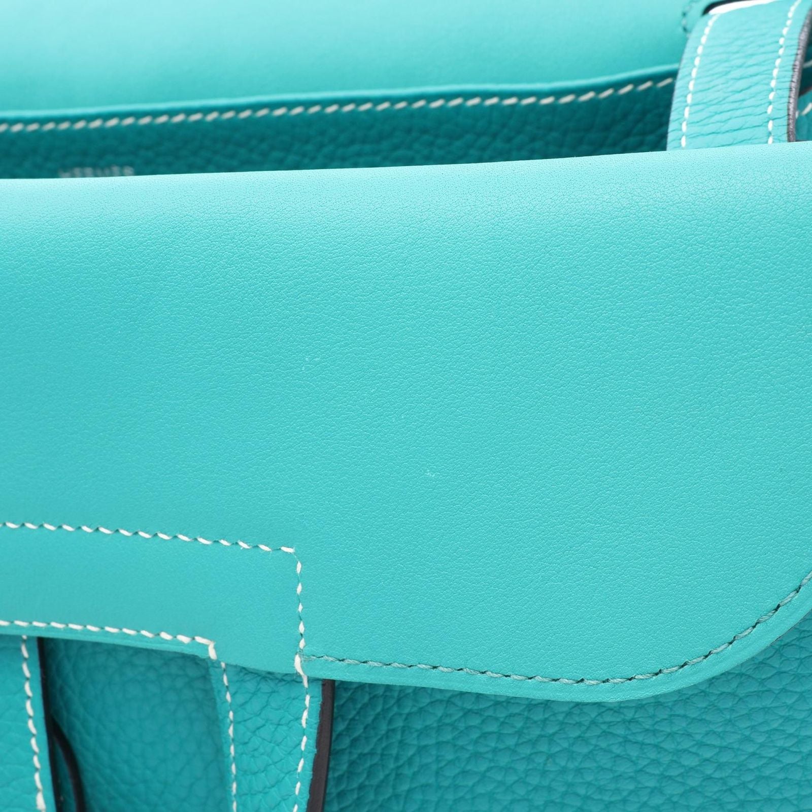 Hermes Halzan 31 2-Way Blue Paon Leather Shoulder Bag — view 8