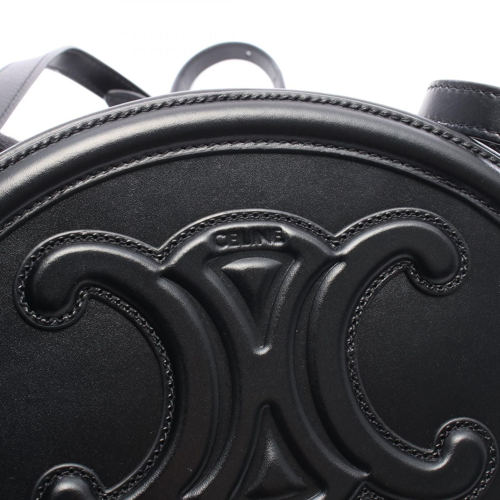 Celine Shoulder Bag Cuill Triomphe Oval Black Leather — view 4
