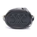 Celine Shoulder Bag Cuill Triomphe Oval Black Leather