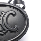 Celine Shoulder Bag Cuill Triomphe Oval Black Leather — view 5