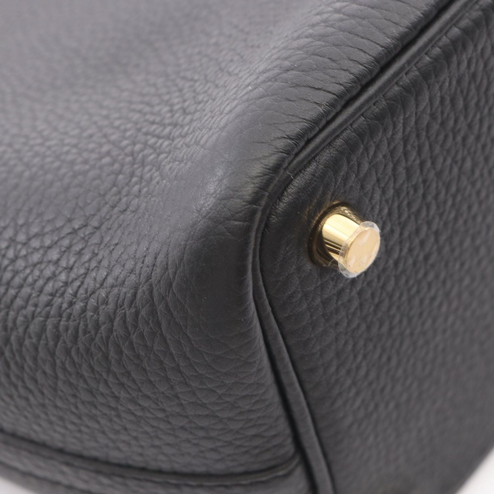Hermes Picotin Lock PM Black Leather Handbag — view 6