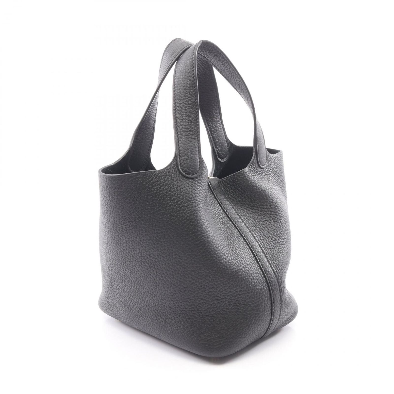 Hermes Picotin Lock PM Black Leather Handbag — view 2