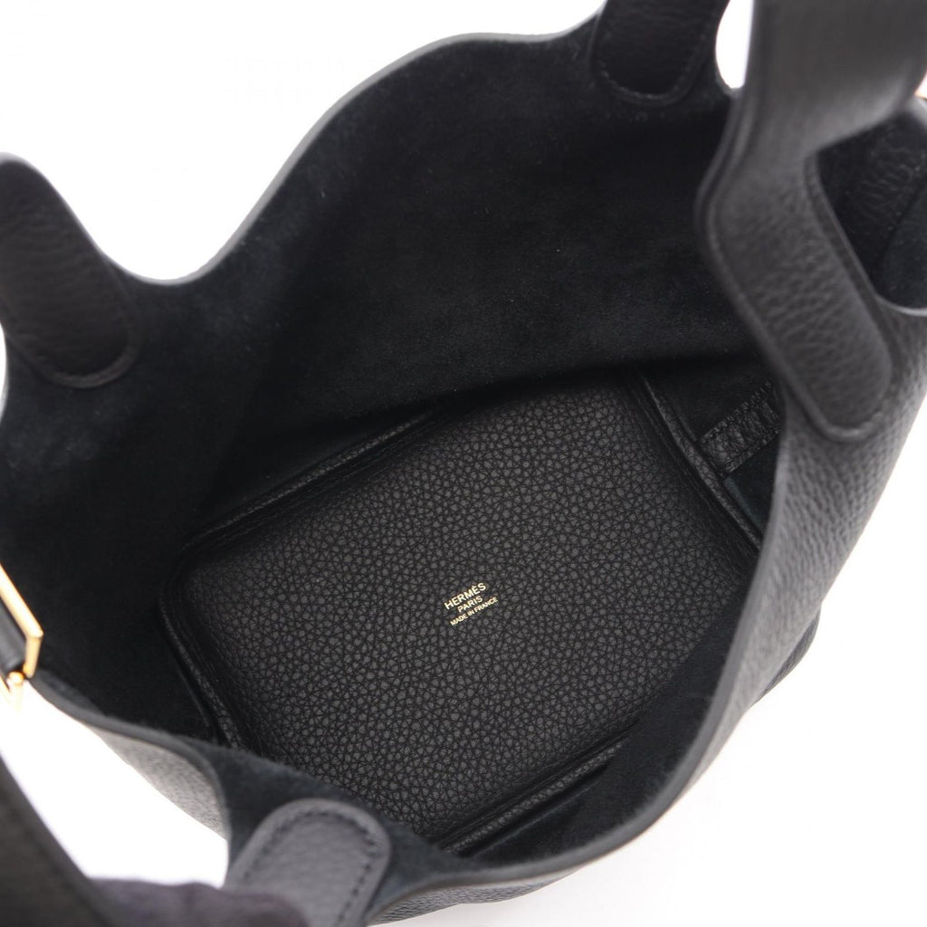 Hermes Picotin Lock PM Black Leather Handbag — view 3
