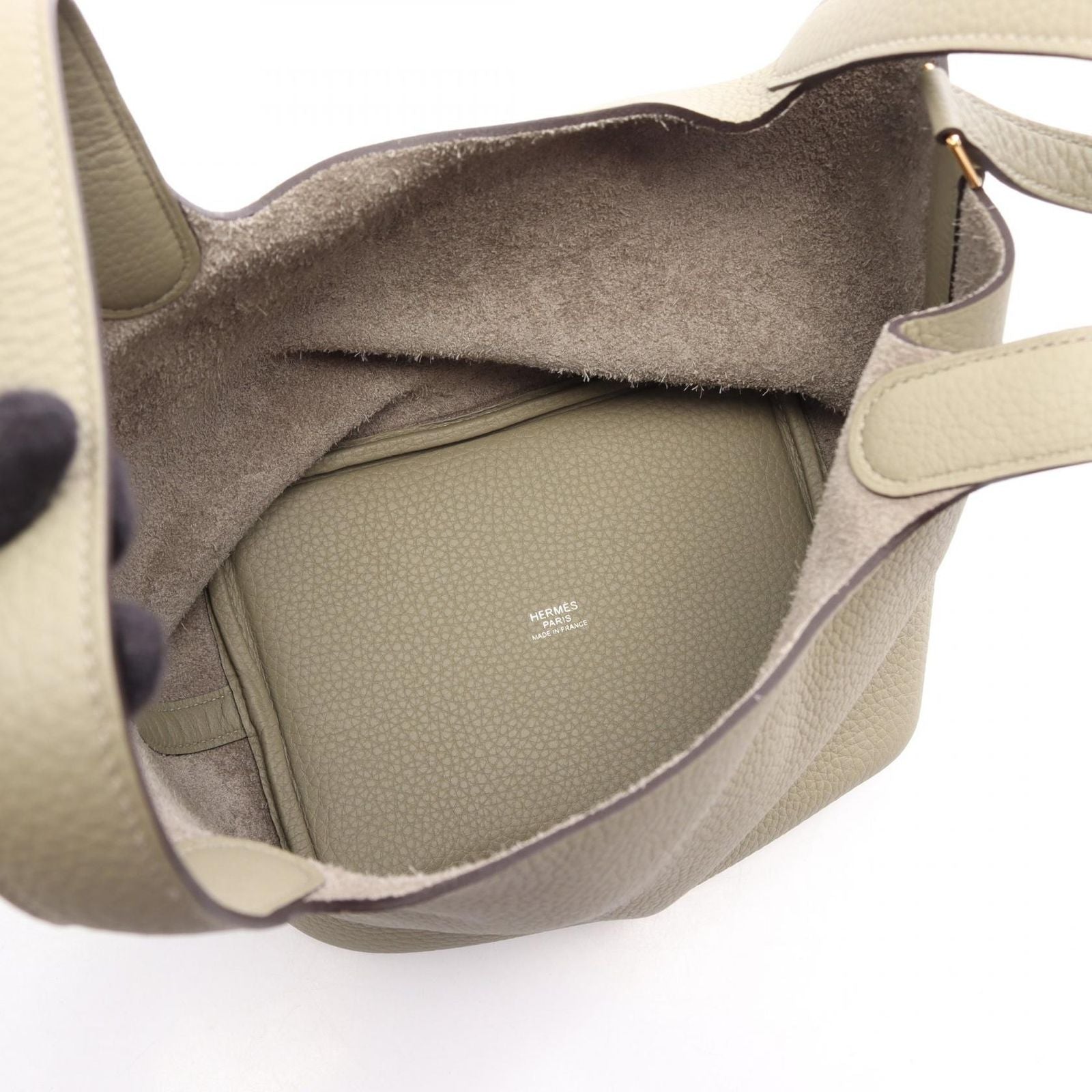 Hermes Picotin Lock PM Sage Leather Handbag — view 3