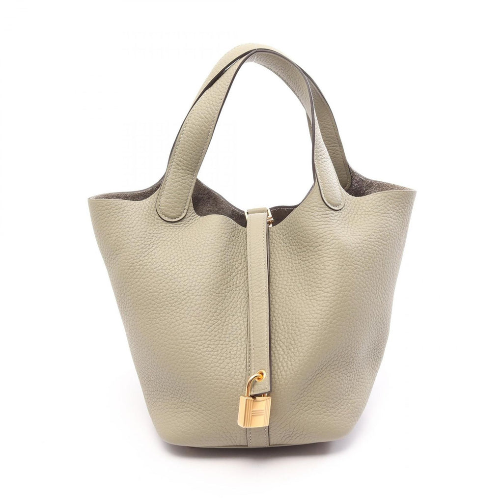 Hermes Picotin Lock PM Sage Leather Handbag
