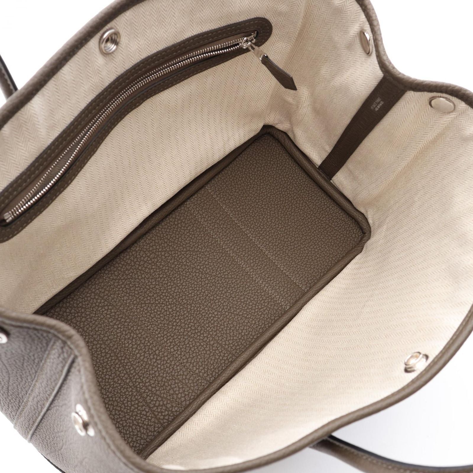 Hermes Tote Bag Garden Party TPM Vert Blanc's Leather — view 3