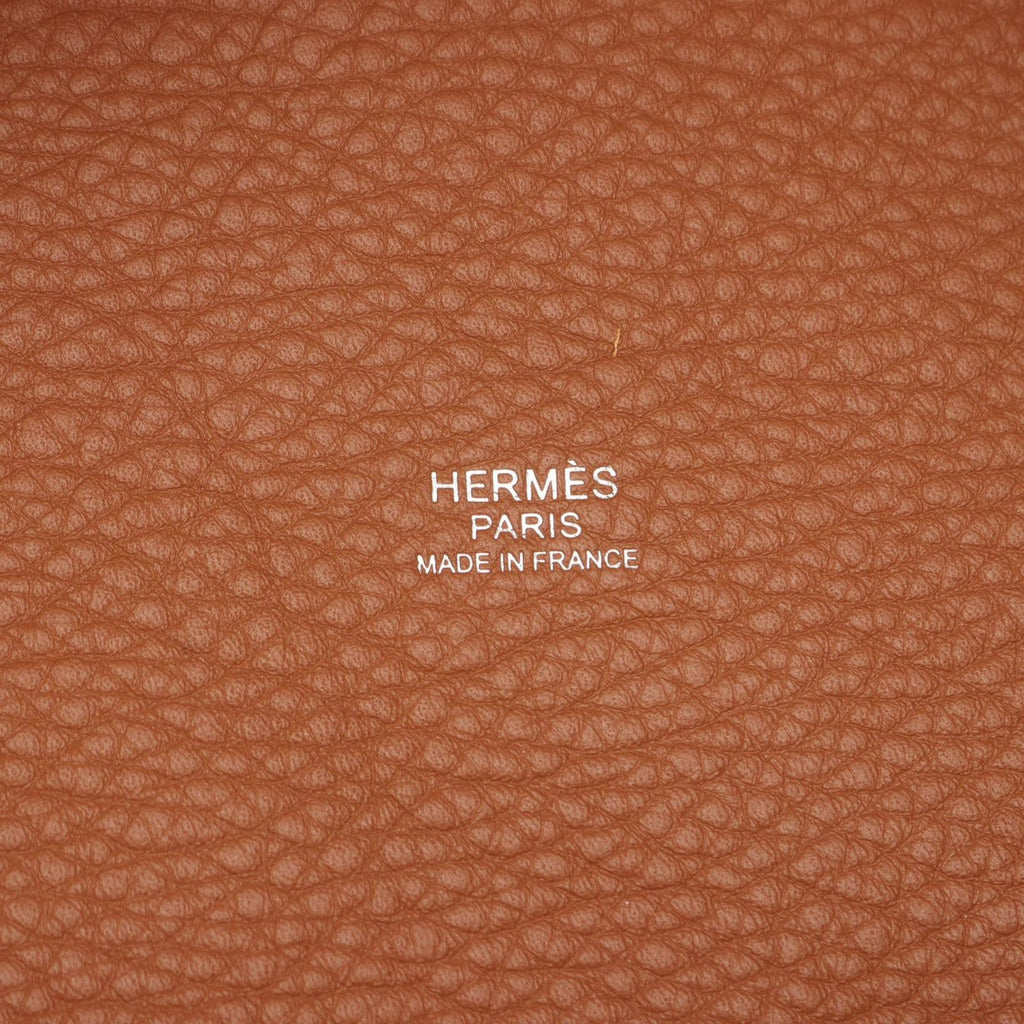 Hermes Picotin Lock PM Gold Leather Handbag — view 4