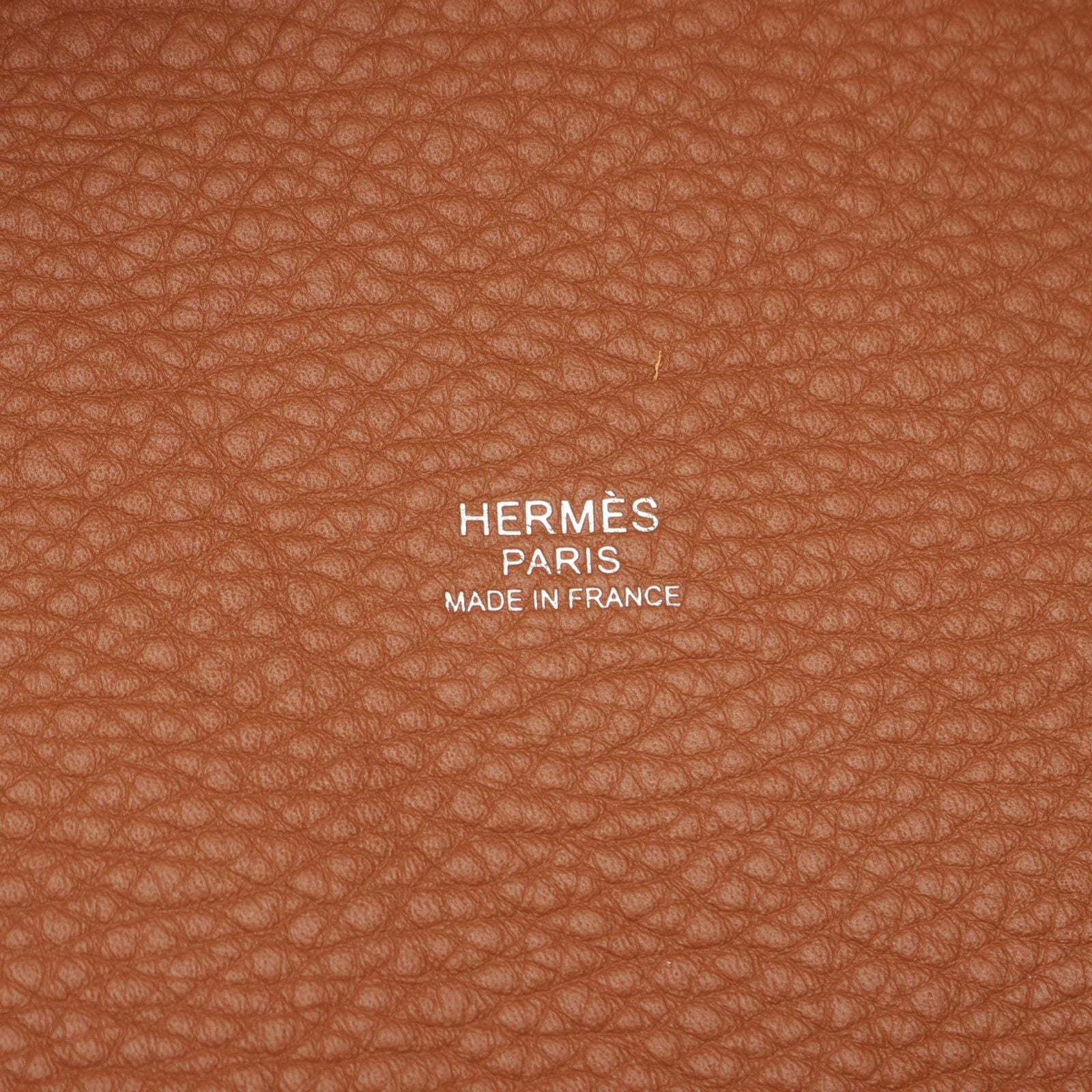 Hermes Picotin Lock PM Gold Leather Handbag — view 4