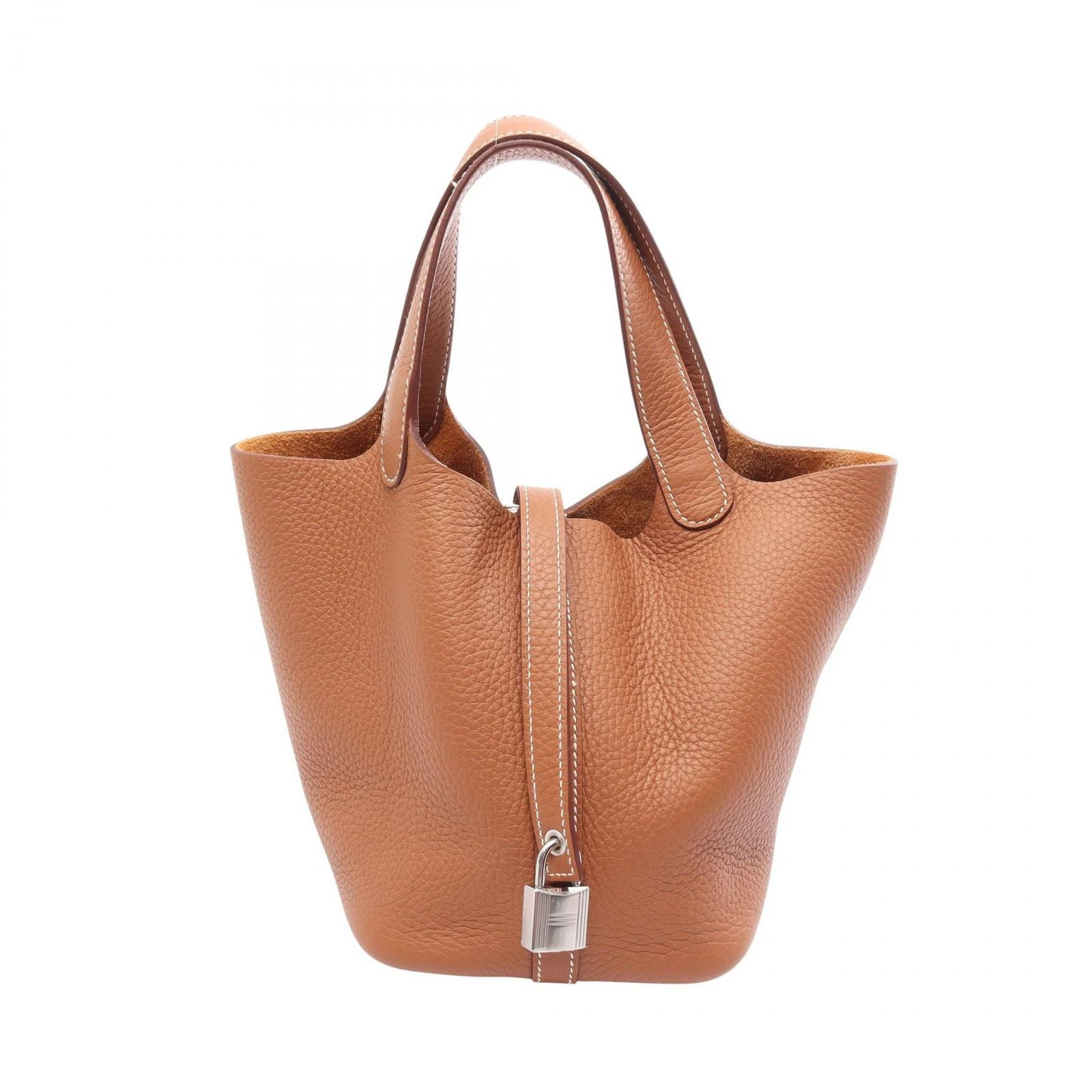 Hermes Picotin Lock PM Gold Leather Handbag