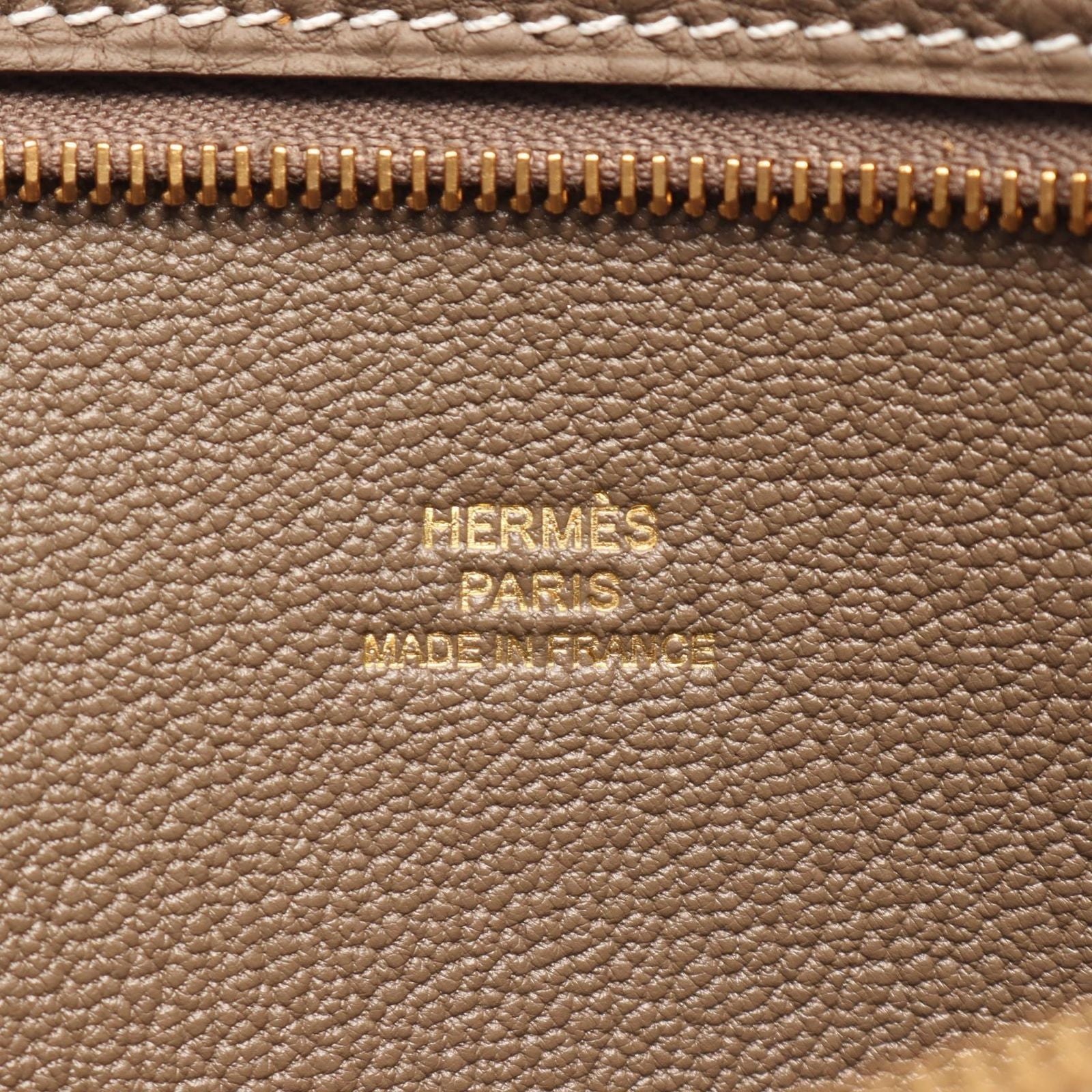 Hermes Pouch Pocket Birkin 25 Etoupe Leather — view 4