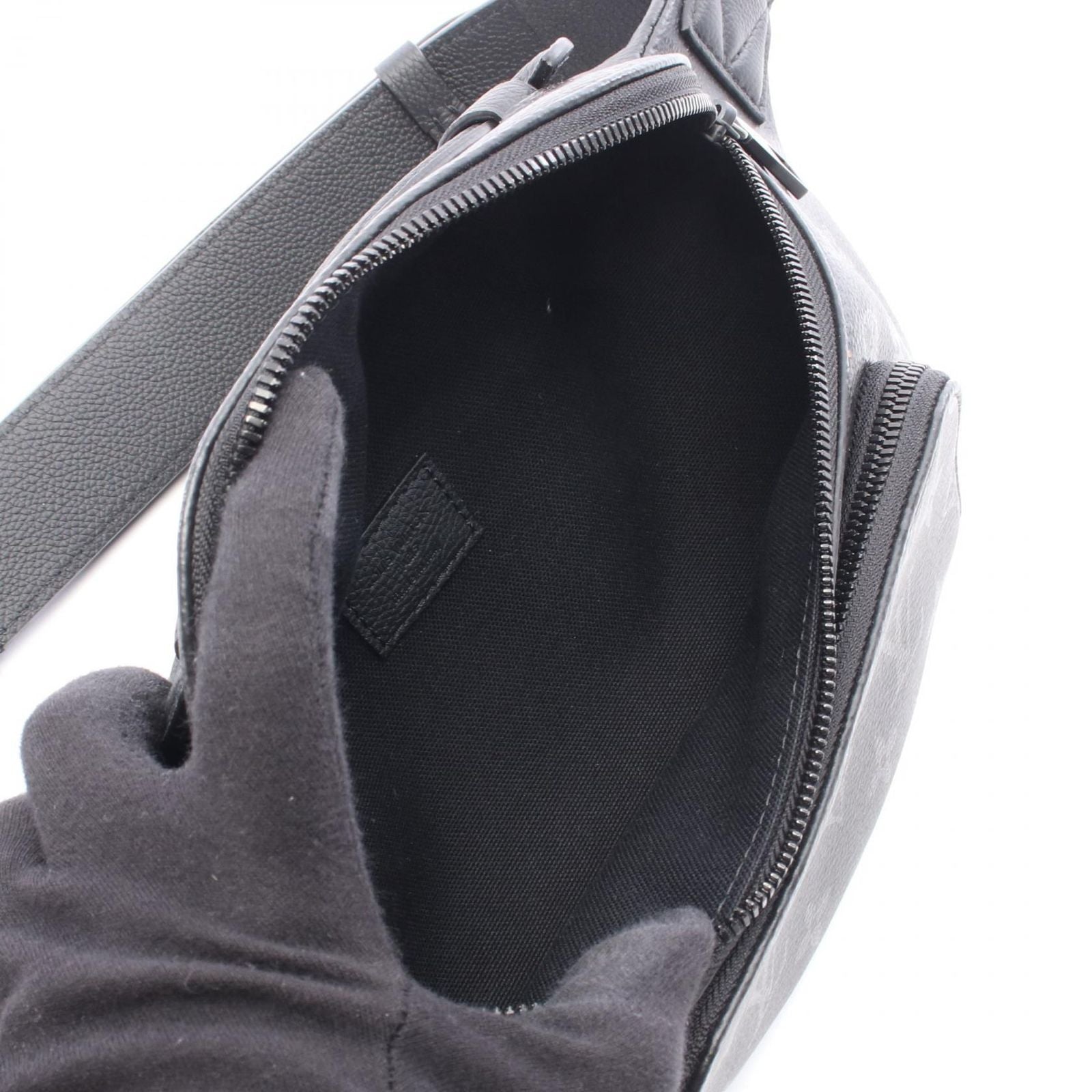 Louis Vuitton Backpack Rush Bum Bag Monogram Midnight Black Leather — view 3