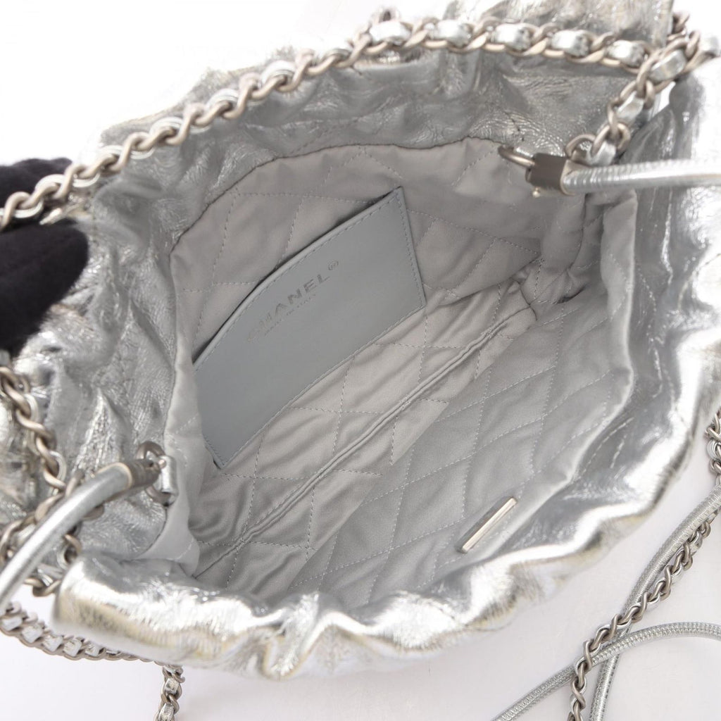 Chanel Shoulder Bag 22 Mini 2-Way Silver Leather 22 Quilted Chain — view 3