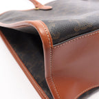 Celine Tote Bag Horizontal Cabas Triomphe Brown Black Canvas Leather — view 7