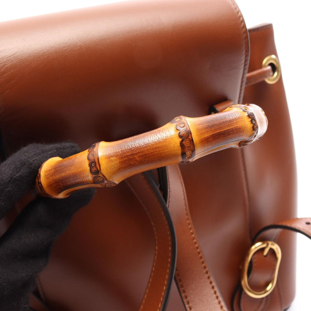 Gucci Backpack Bamboo Brown Leather — view 8