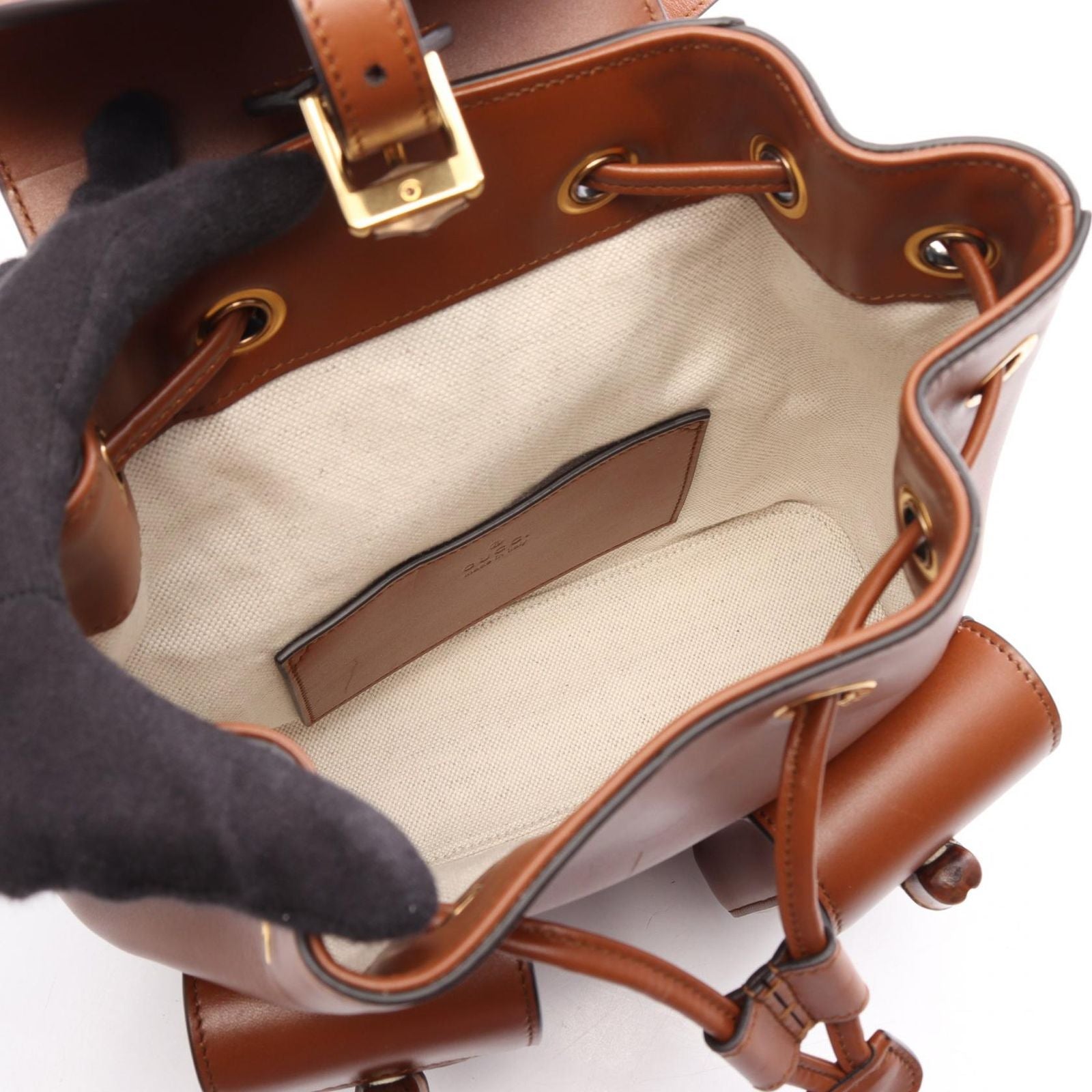 Gucci Backpack Bamboo Brown Leather — view 3