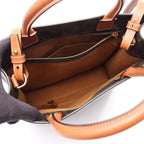 Celine Tote Bag Small Vertical Cabas Triomphe 2-Way Brown Black White Canvas Leather — view 3