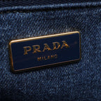 Prada Tote Bag Denim Canapa Blue Black — view 4
