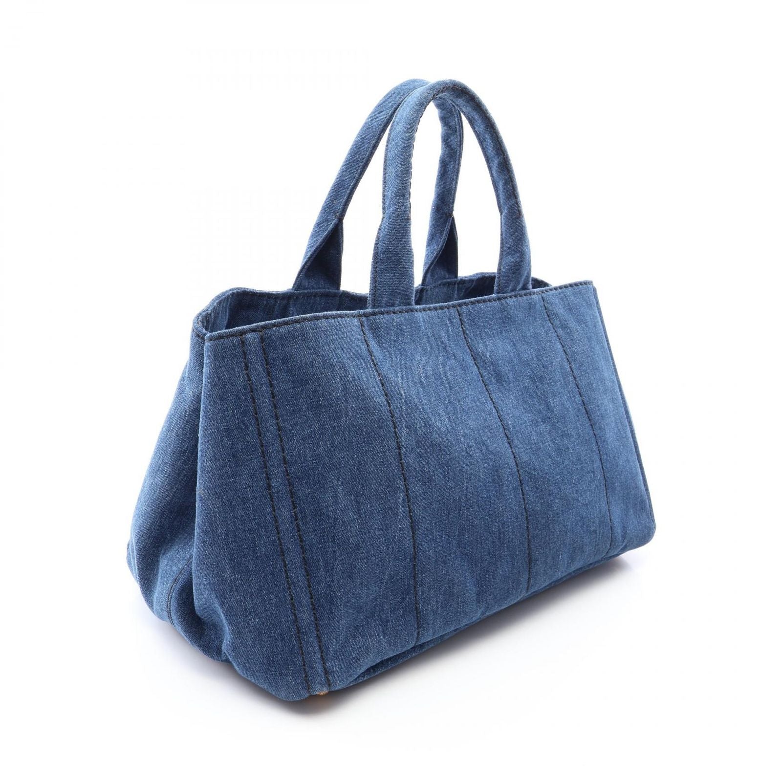 Prada Tote Bag Denim Canapa Blue Black — view 2