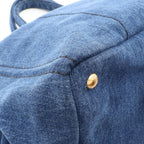 Prada Tote Bag Denim Canapa Blue Black — view 5