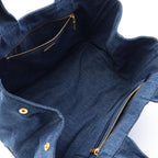 Prada Tote Bag Denim Canapa Blue Black — view 3