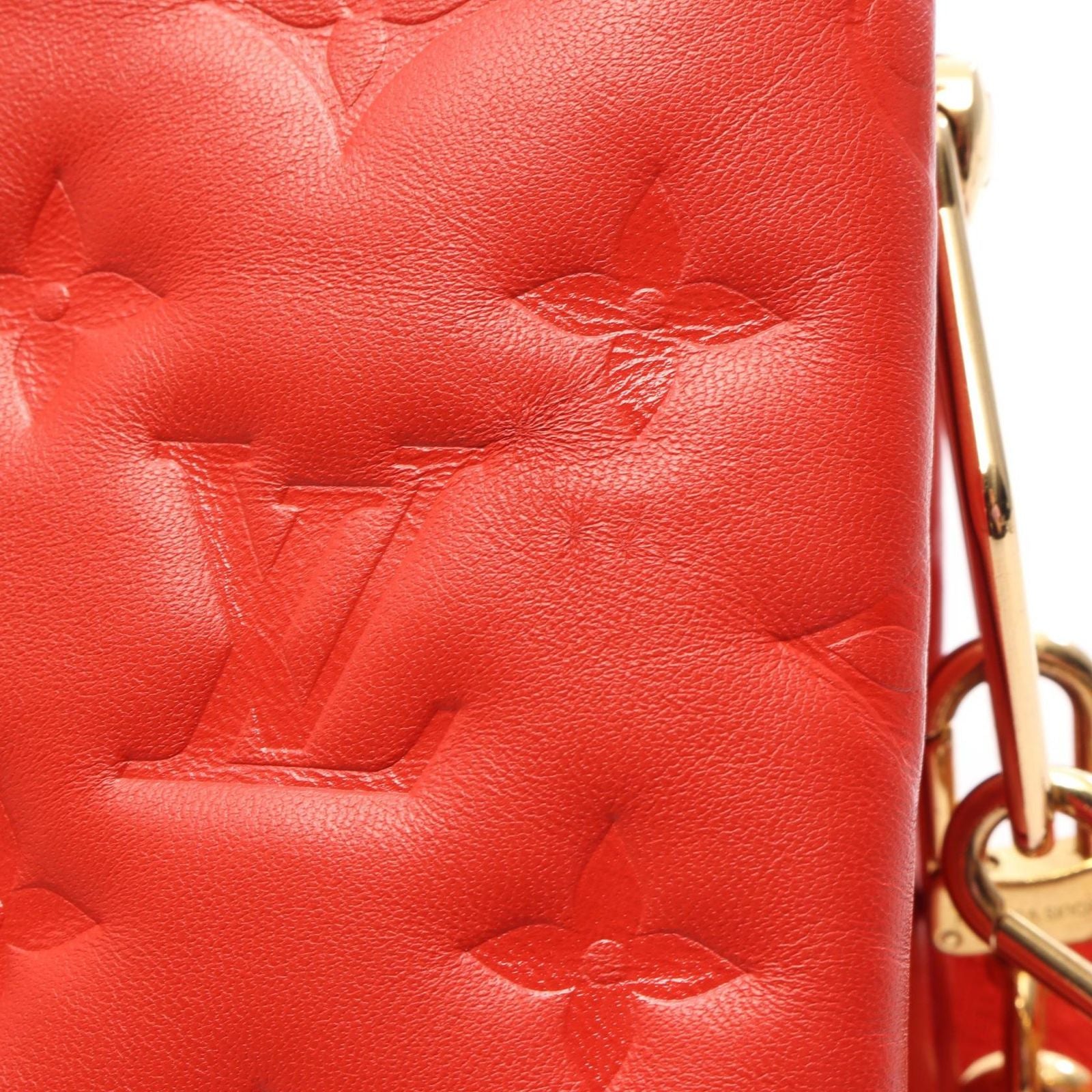 Louis Vuitton Shoulder Bag Coussin PM 2-Way Rouge Leather — view 8