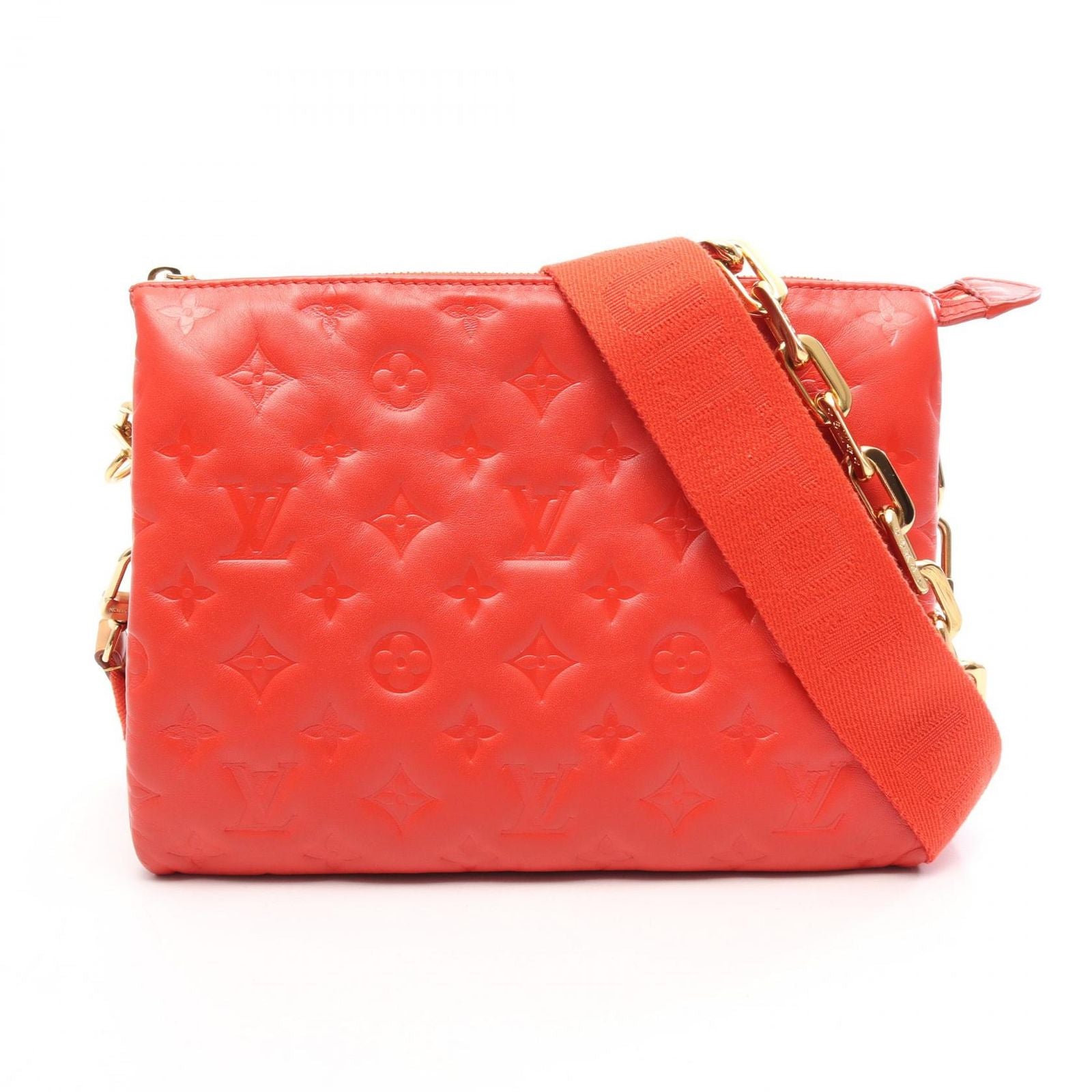 Louis Vuitton Shoulder Bag Coussin PM 2-Way Rouge Leather