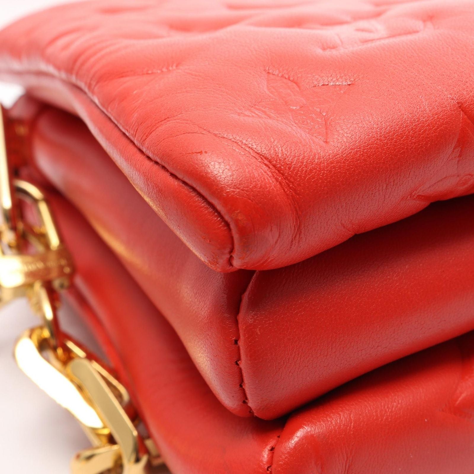 Louis Vuitton Shoulder Bag Coussin PM 2-Way Rouge Leather — view 7
