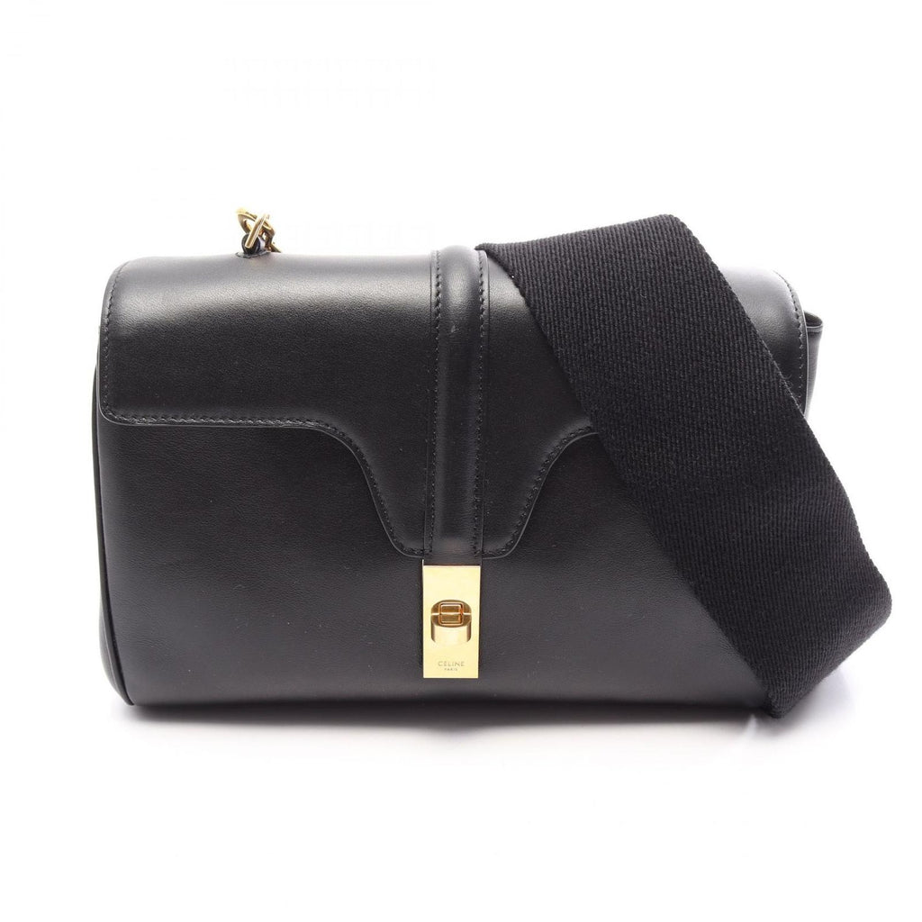 Celine Shoulder Bag Teen Soft 16 Black Leather Seeds