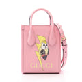 Gucci Handbag Bananya Mini Tote 2-Way Pink Multi Leather Collaboration Shoulder
