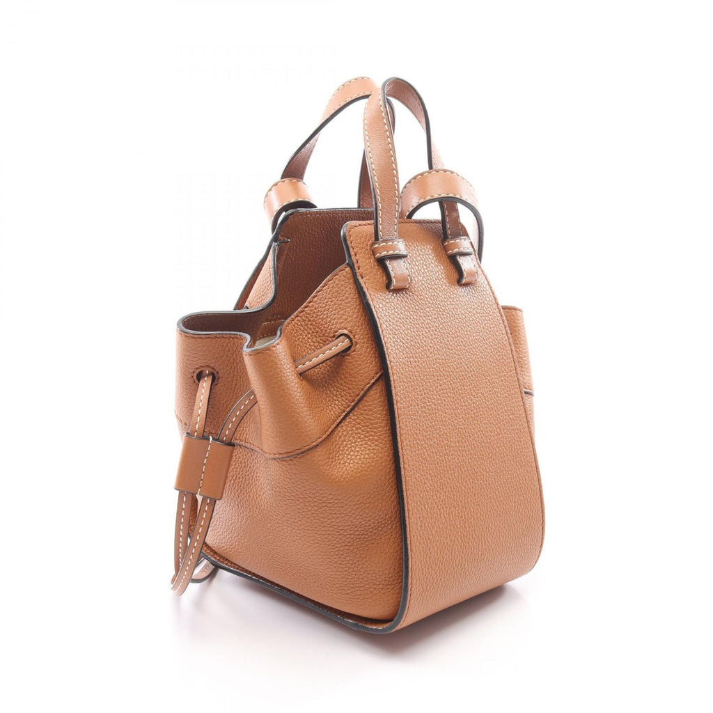 Loewe Hammock Drawstring Bag Mini 2-Way Brown Leather Bag — view 2