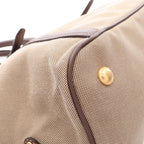 Prada Tote Bag Logo Jacquard 2-Way Beige Brown Canvas Leather Handle — view 7