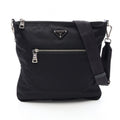 Prada Shoulder Bag Tessuto Black Nylon Leather Triangle Logo