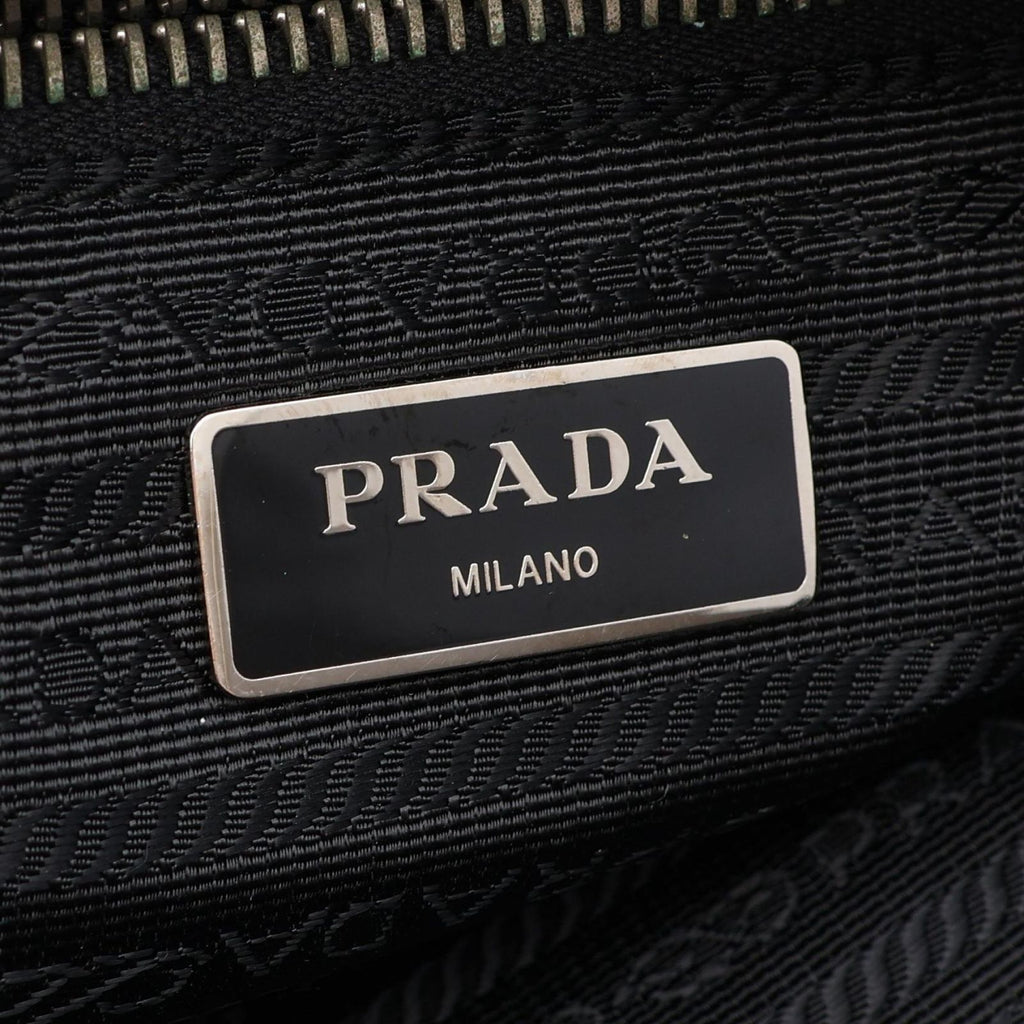 Prada Shoulder Bag Tessuto Black Nylon Leather Triangle Logo — view 4