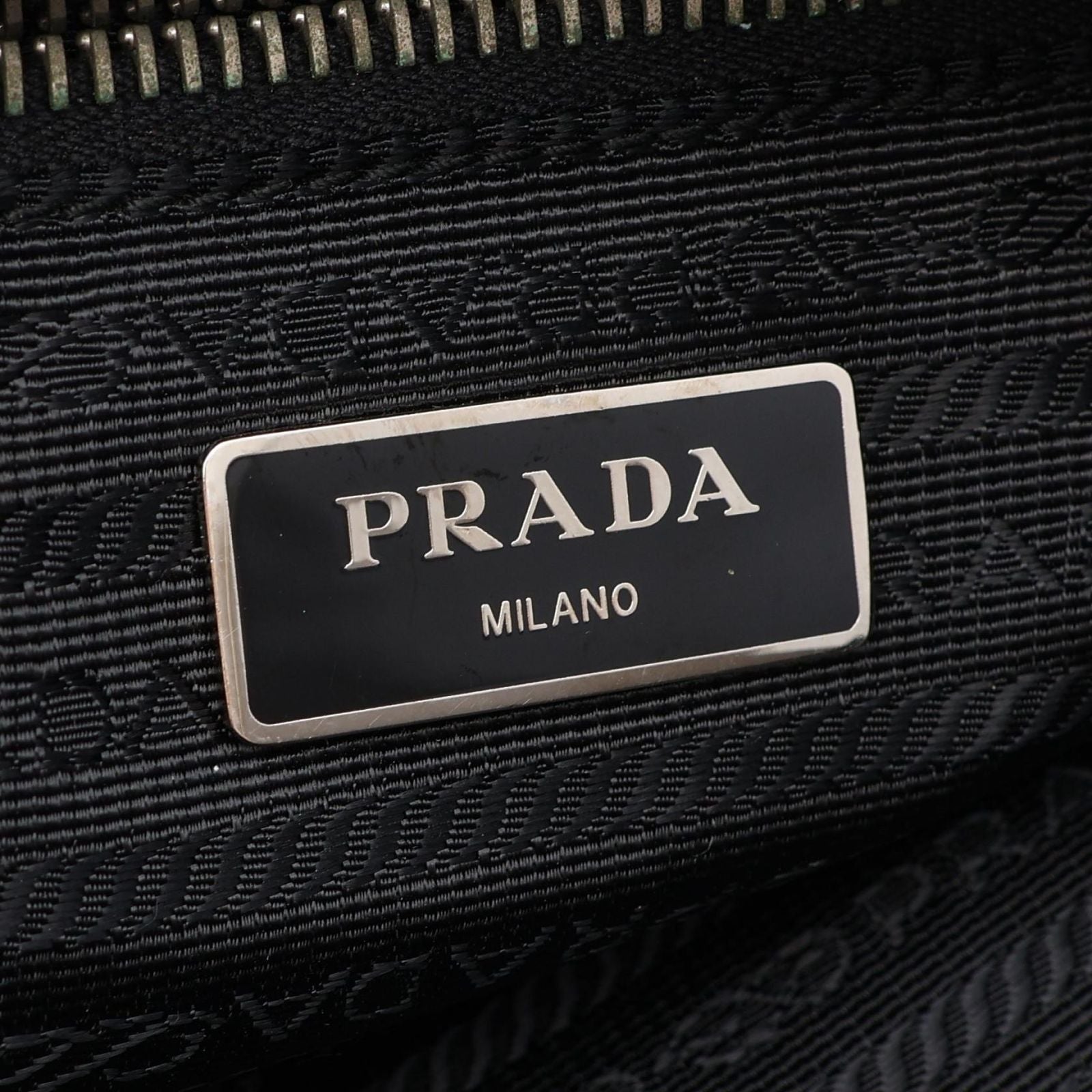 Prada Shoulder Bag Tessuto Black Nylon Leather Triangle Logo — view 4