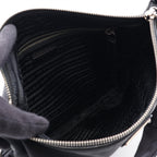 Prada Shoulder Bag Tessuto Black Nylon Leather Triangle Logo — view 3