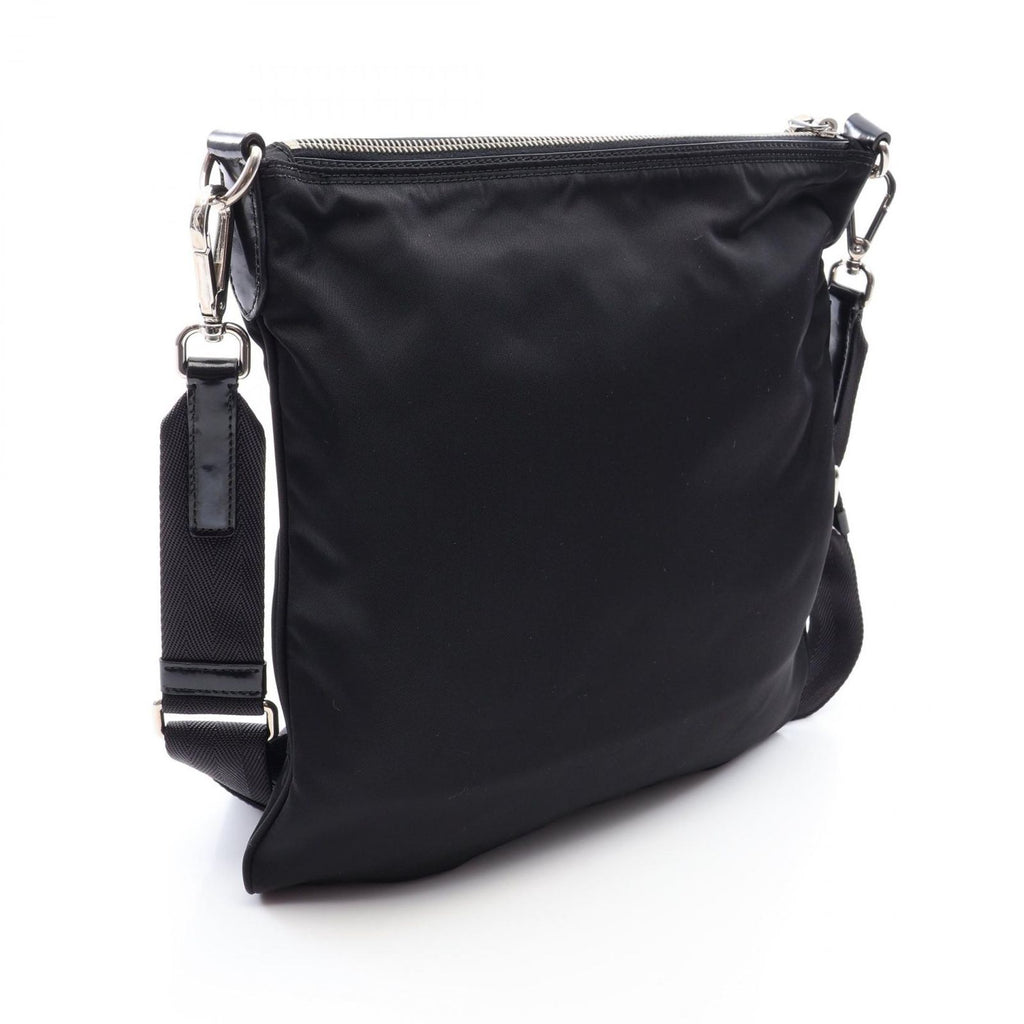 Prada Shoulder Bag Tessuto Black Nylon Leather Triangle Logo — view 2