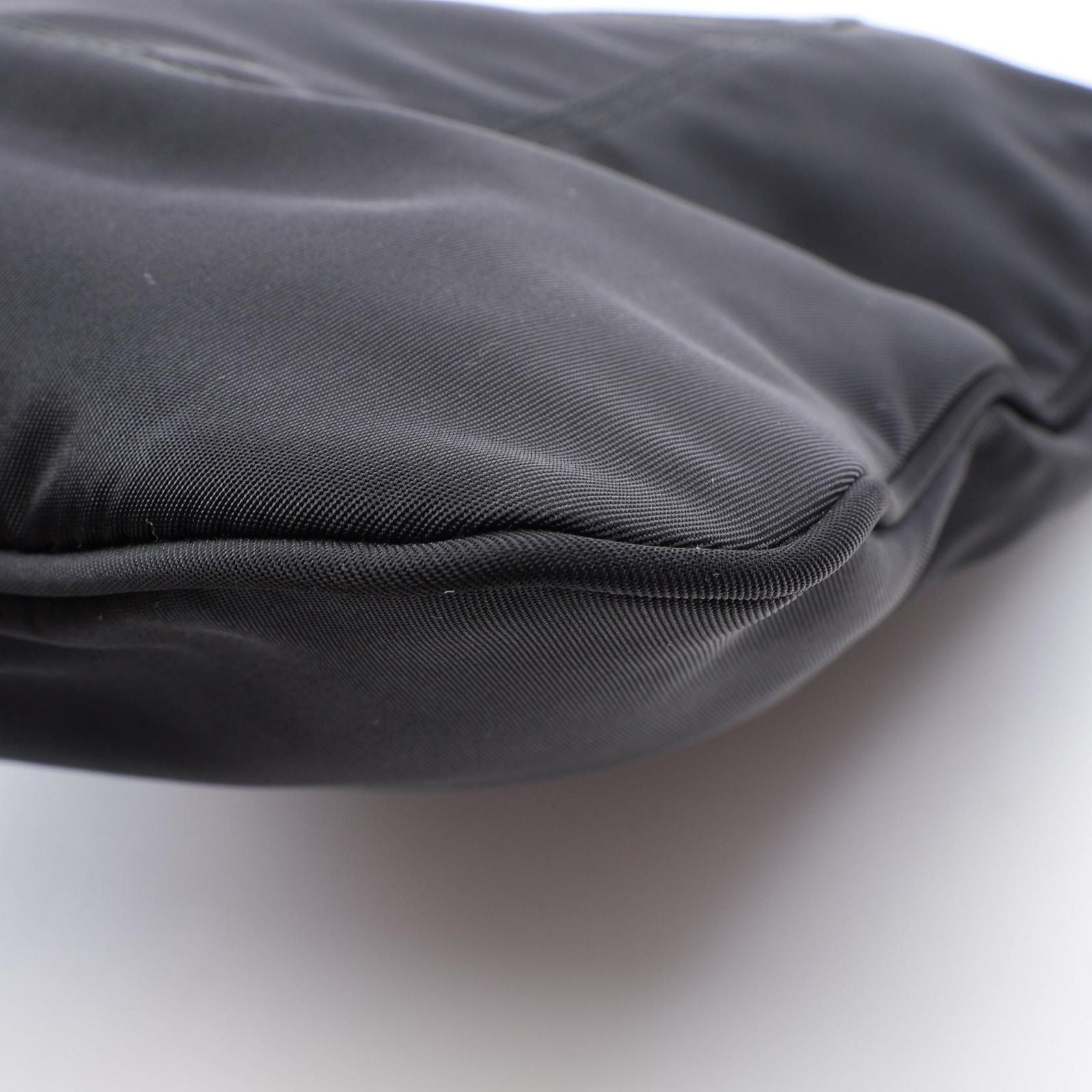 Prada Shoulder Bag Tessuto Black Nylon Leather Triangle Logo — view 5